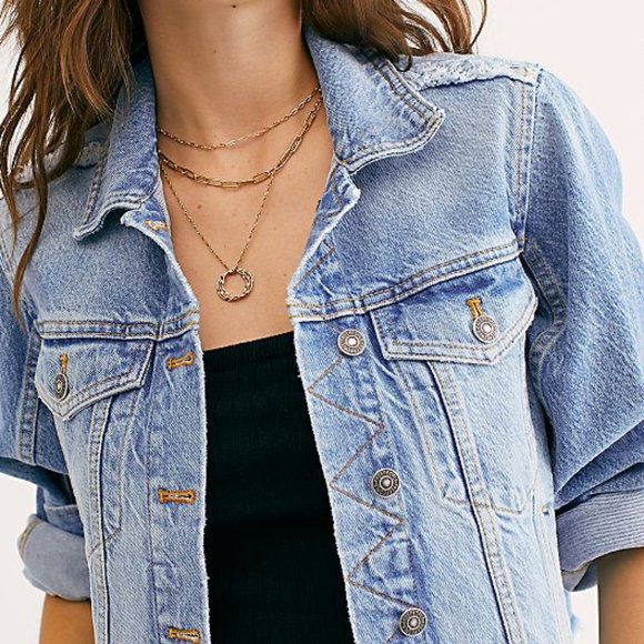 NEW Free People Indira Crop Denim Jacket $128 XS - Picture 9 of 9